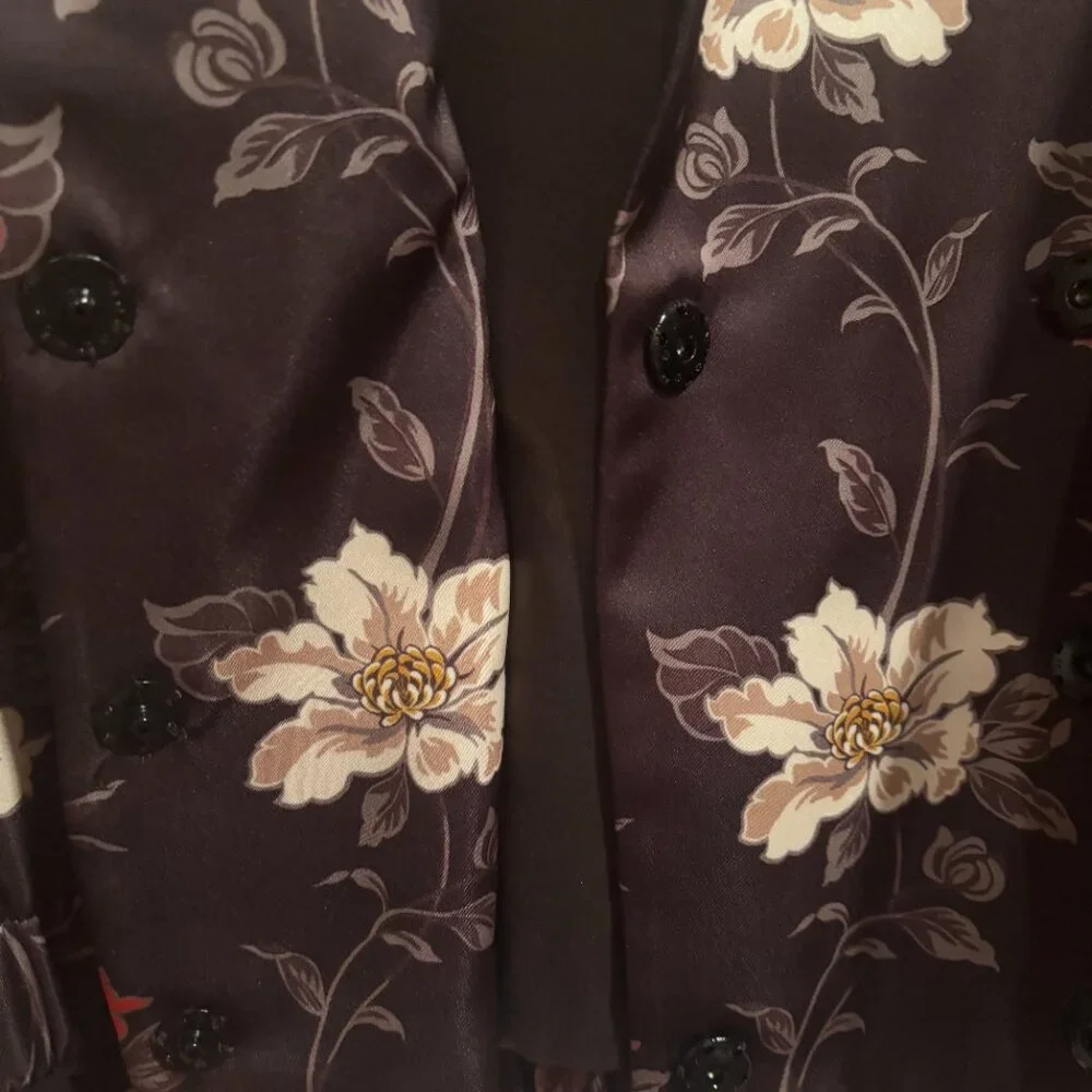 Canvas by Lands' End Size 12 floral kimono like boho jacket/outerwear